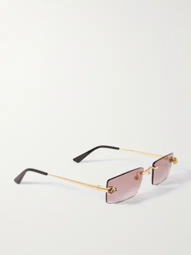 Cartier Eyewear Panthère De Cartier Rimless Rectangular-Frame Gold-Tone Sunglasses - Men | Thumbnail 4 Cartier Eyewear Panthère De Cartier Rimless Rectangular-Frame Gold-Tone Sunglasses - Men | Thumbnail 4