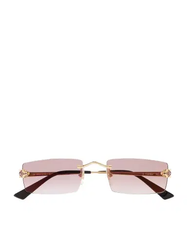 Cartier Eyewear Panthère De Cartier Rimless Rectangular-Frame Gold-Tone Sunglasses - Men | Thumbnail 1 Cartier Eyewear Panthère De Cartier Rimless Rectangular-Frame Gold-Tone Sunglasses - Men | Thumbnail 1