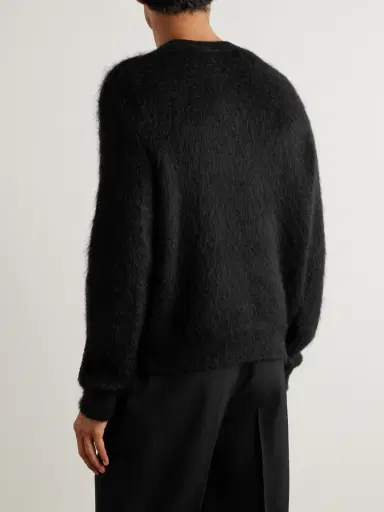 Saint Laurent lim-Fit Mohair-Blend Sweater - Men | Thumbnail 4