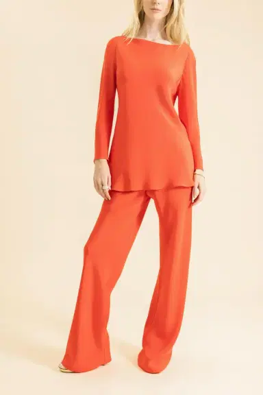 PETER COHEN Bias Wide Leg Pant - Red Hot | Thumbnail 2