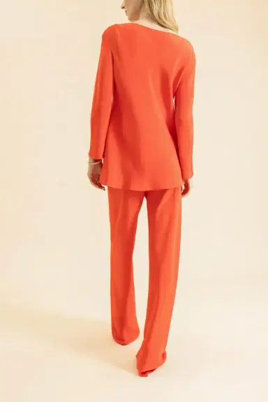 PETER COHEN Bias Wide Leg Pant - Red Hot | Thumbnail 4