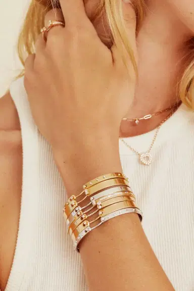 NOUVEL HERITAGE Brunch In NY Mood Bangle Bracelet - White Gold | Thumbnail 2
