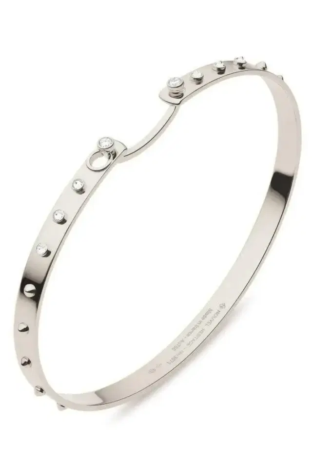 Brunch In NY Mood Bangle Bracelet - White Gold