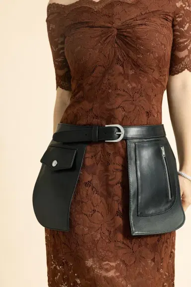 Brandon Maxwell Dallas Leather Pocket Belt | Thumbnail 2