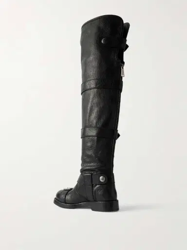 Dolce & Gabbana Bernini Buckled Crinkled-leather Over-the-knee Boots | Thumbnail 3