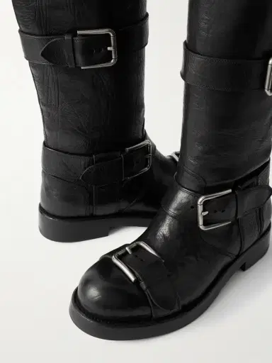 Dolce & Gabbana Bernini Buckled Crinkled-leather Over-the-knee Boots | Thumbnail 4