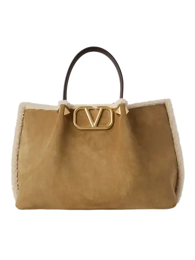 Vlogo Medium Leather-trimmed Embellished Suede Shoulder Bag