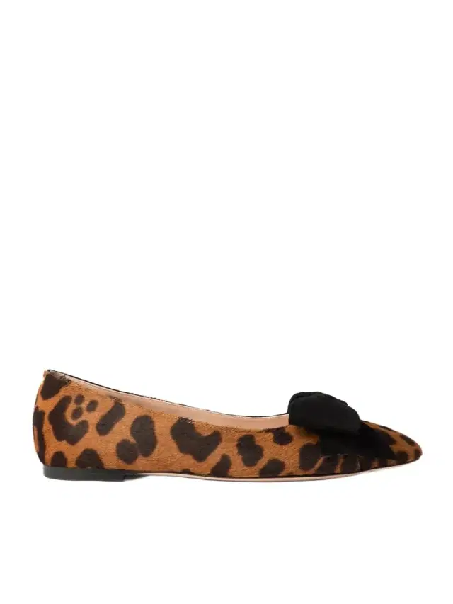 Bowow Suede-trimmed Leopard-print Calf Hair Ballet Flats