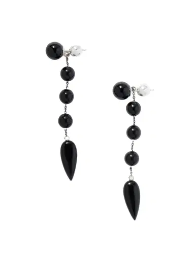 Sophie Buhai Small Phoenician Silver And Onyx Earrings | Thumbnail 1 Sophie Buhai Small Phoenician Silver And Onyx Earrings | Thumbnail 1