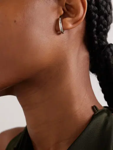 Sophie Buhai Petite Noodle Silver Hoop Earrings | Thumbnail 2 Sophie Buhai Petite Noodle Silver Hoop Earrings | Thumbnail 2