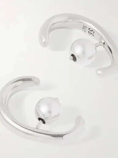 Sophie Buhai Petite Noodle Silver Hoop Earrings | Thumbnail 3 Sophie Buhai Petite Noodle Silver Hoop Earrings | Thumbnail 3