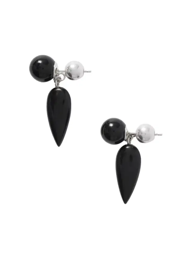 Tiny Phoenician Silver Onyx Earrings