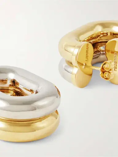 Rabanne Gold- And Silver-tone Hoop Earrings | Thumbnail 3