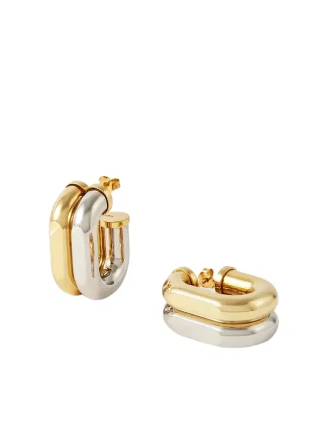 Rabanne Gold- And Silver-tone Hoop Earrings