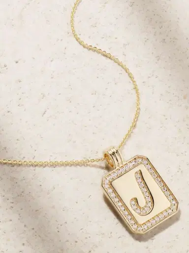 STONE AND STRAND Letter 14-karat Gold Diamond Necklace | Thumbnail 4 STONE AND STRAND Letter 14-karat Gold Diamond Necklace | Thumbnail 4