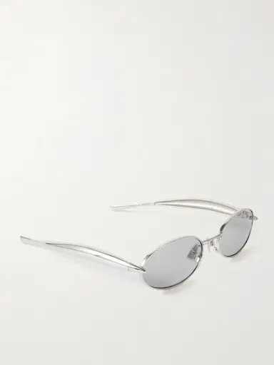 Bottega Veneta Eyewear Sardine Oval-frame Silver-tone Sunglasses | Thumbnail 3