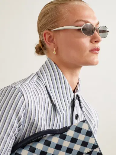 Bottega Veneta Eyewear Sardine Oval-frame Silver-tone Sunglasses | Thumbnail 5