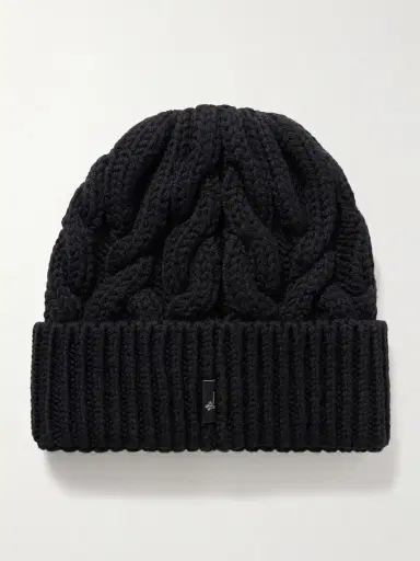 Moncler Grenoble Appliquéd Cable-knit Wool Beanie | Thumbnail 3 Moncler Grenoble Appliquéd Cable-knit Wool Beanie | Thumbnail 3