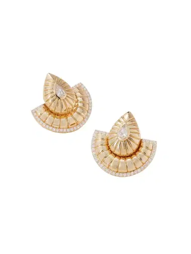 L’Atelier Nawbar Bond Street Fan 18-karat Gold Diamond Earrings | Thumbnail 1