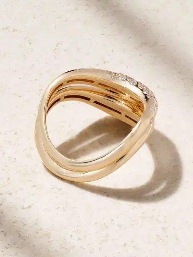 L’Atelier Nawbar Boa Stackable Set Of Two 18-karat Gold Diamond Rings | Thumbnail 3 L’Atelier Nawbar Boa Stackable Set Of Two 18-karat Gold Diamond Rings | Thumbnail 3