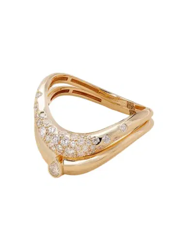 L’Atelier Nawbar Boa Stackable Set Of Two 18-karat Gold Diamond Rings | Thumbnail 1 L’Atelier Nawbar Boa Stackable Set Of Two 18-karat Gold Diamond Rings | Thumbnail 1