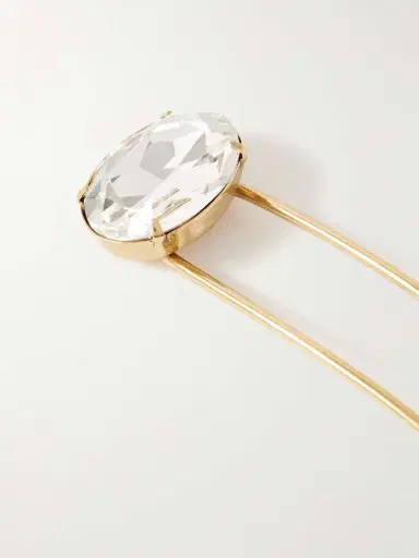 Jennifer Behr Gemma Gold-plated Crystal Hair Pin | Thumbnail 4