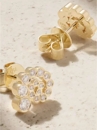 Sophie Bille Brahe Petit Rêve Escargot 18-karat Recycled Gold Diamond Earrings | Thumbnail 3
