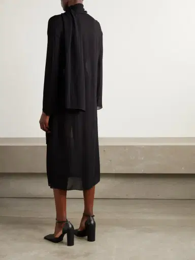 Alaïa Cutout Tie-neck Mesh Midi Dress | Thumbnail 3