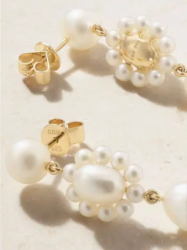 Sophie Bille Brahe Amis Marguerite 14-karat Recycled Gold Pearl Earrings | Thumbnail 3 Sophie Bille Brahe Amis Marguerite 14-karat Recycled Gold Pearl Earrings | Thumbnail 3
