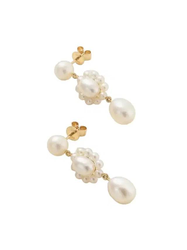 Sophie Bille Brahe Amis Marguerite 14-karat Recycled Gold Pearl Earrings