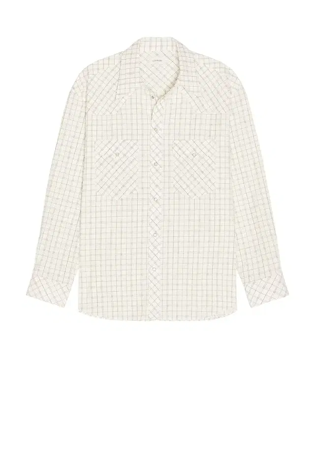 Lemaire Textured Cotton Check Western Check Shirt
