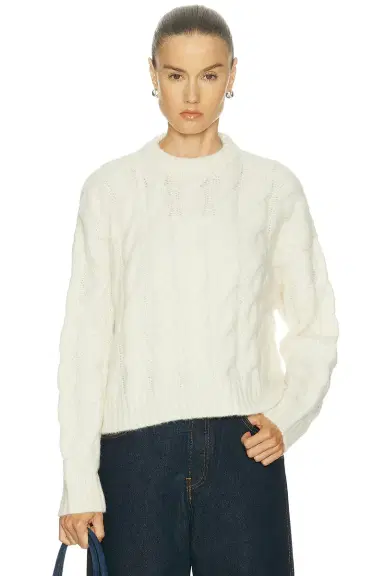 Jenni Kayne Cable Serena Crewneck Sweater | Thumbnail 1 Jenni Kayne Cable Serena Crewneck Sweater | Thumbnail 1