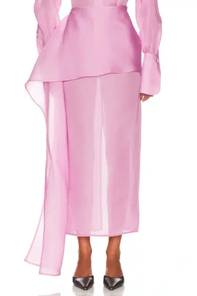 Helsa The Silk Gazar Skirt With Drape | Thumbnail 3 Helsa The Silk Gazar Skirt With Drape | Thumbnail 3