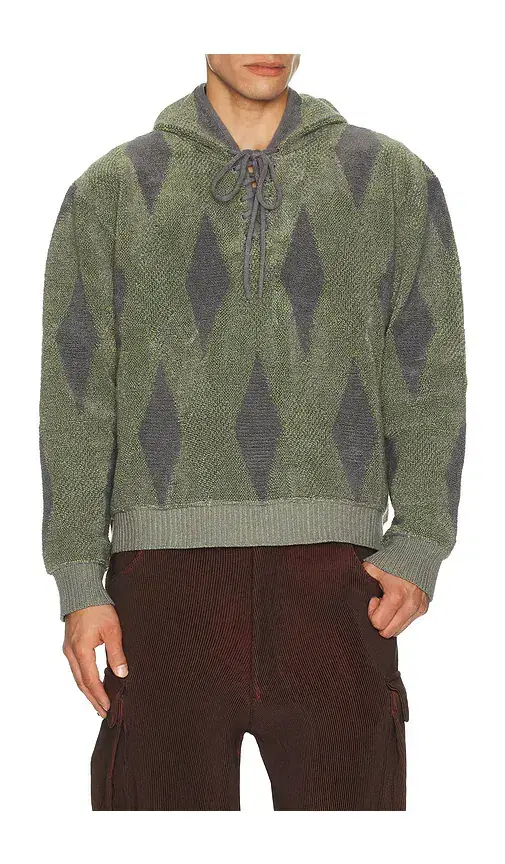 Isa Boulder Small Argyle Towel Hoodie