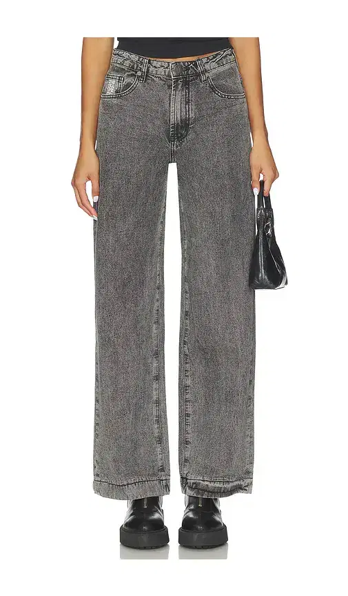 One Teaspoon Jackson Mid Waist Wide Leg Jeans