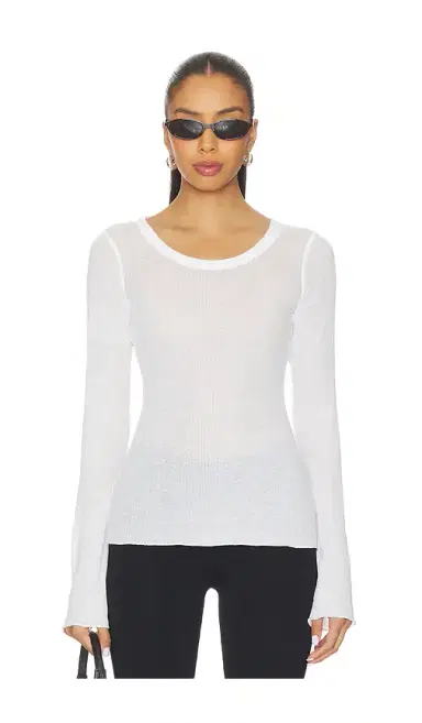 SKIMS Sheer Cotton Long Sleeve Top | Thumbnail 1