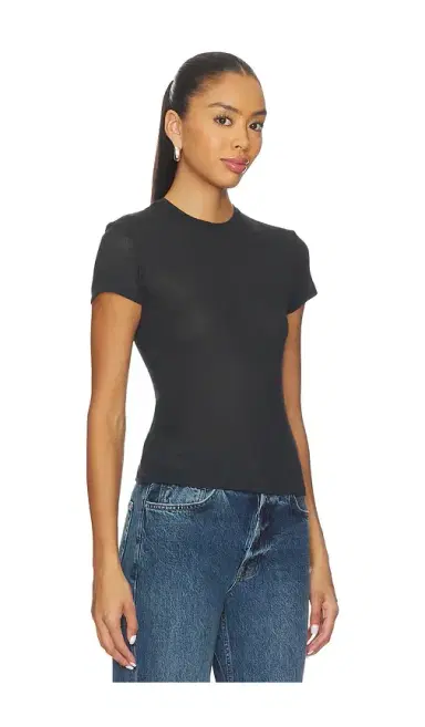 Skims Sheer Cotton Crewneck Standard T-Shirt | Thumbnail 2