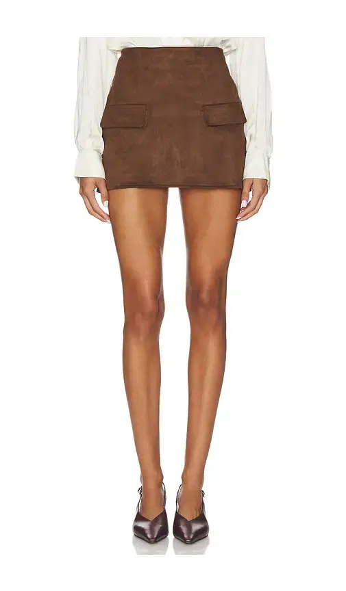 SNDYS Amelia Suede Mini Skirt