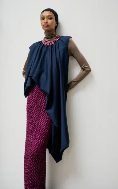Diotima Parade Asymmetric Embellished Wool Top | Thumbnail 2