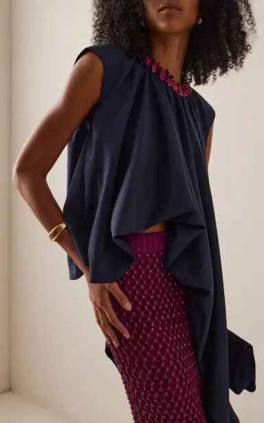 Diotima Parade Asymmetric Embellished Wool Top | Thumbnail 4