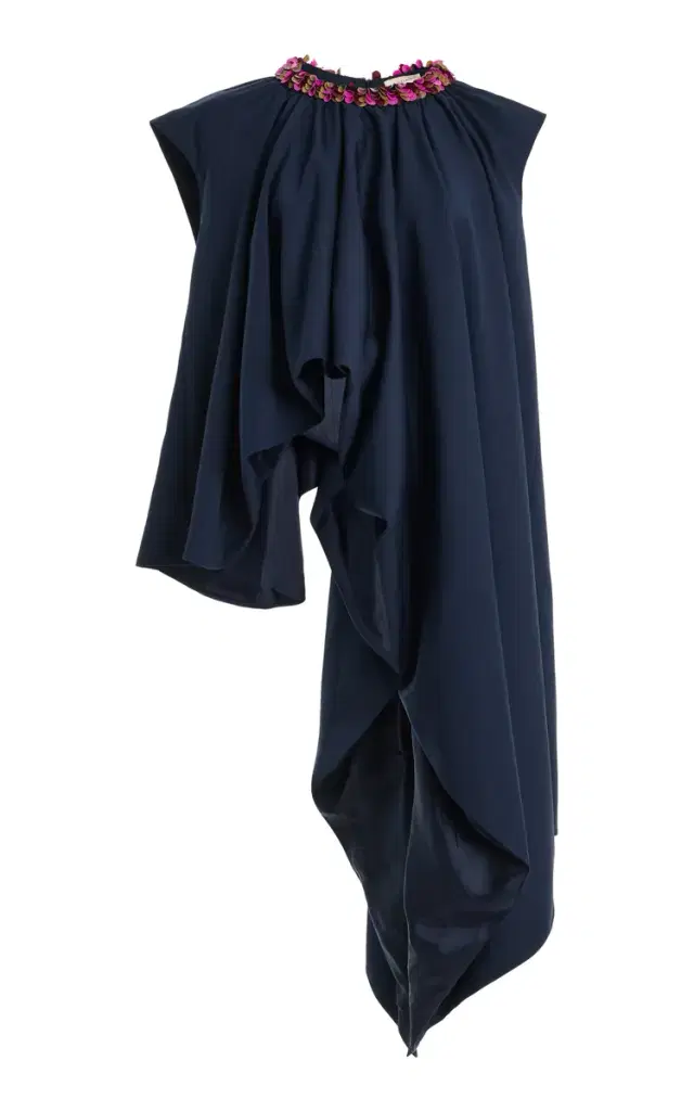 Parade Asymmetric Embellished Wool Top