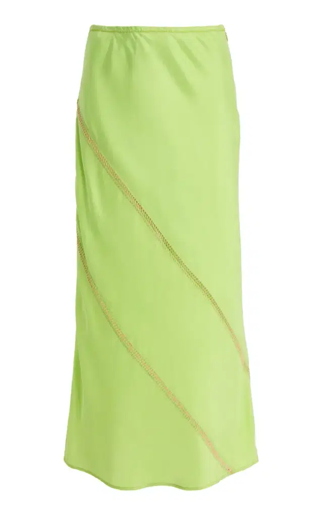 Tobago Embroidered Silk Skirt