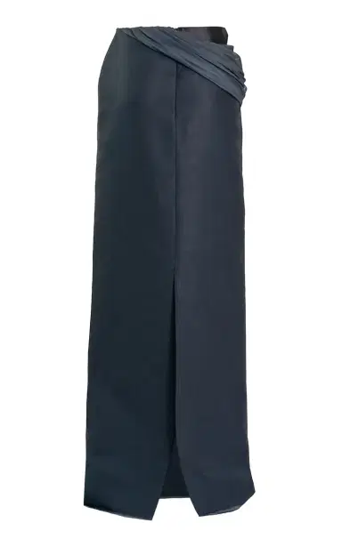 Yassmin Saleh Unfold Draped Silk-Blend Maxi Skirt | Thumbnail 3