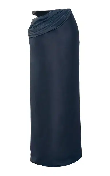Yassmin Saleh Unfold Draped Silk-Blend Maxi Skirt | Thumbnail 4