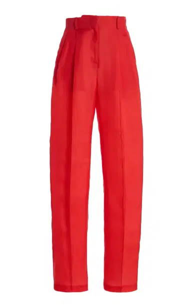 Atelier Prabal Gurung High-Rise Satin-Faced Organza Straight-Leg Pants | Thumbnail 7