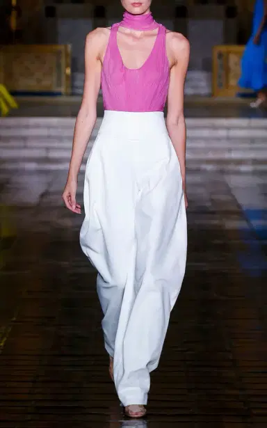 Atelier Prabal Gurung High-Rise Slub Denim Barrel-Leg Pants | Thumbnail 2