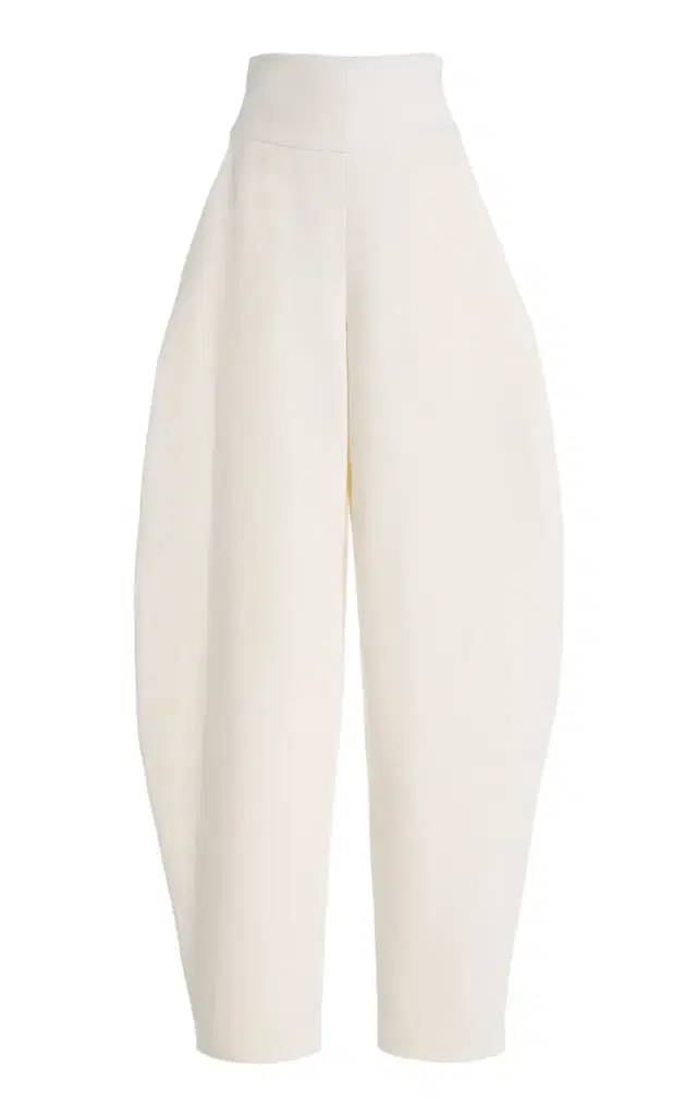 Atelier Prabal Gurung High-Rise Slub Denim Barrel-Leg Pants