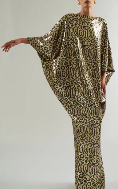 Taller Marmo Truman Metallic Animal Print Kaftan | Thumbnail 3