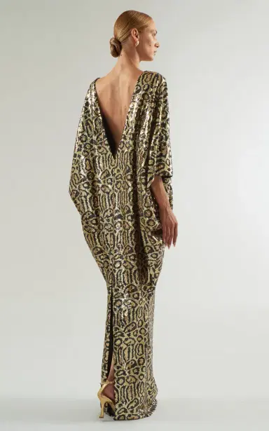 Taller Marmo Truman Metallic Animal Print Kaftan | Thumbnail 4
