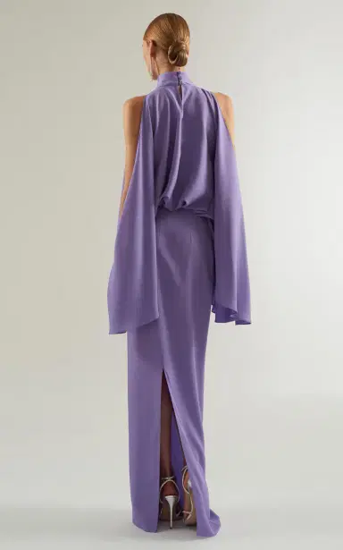 Taller Marmo Bacall Cold Shoulder Satin Maxi Dress | Thumbnail 5